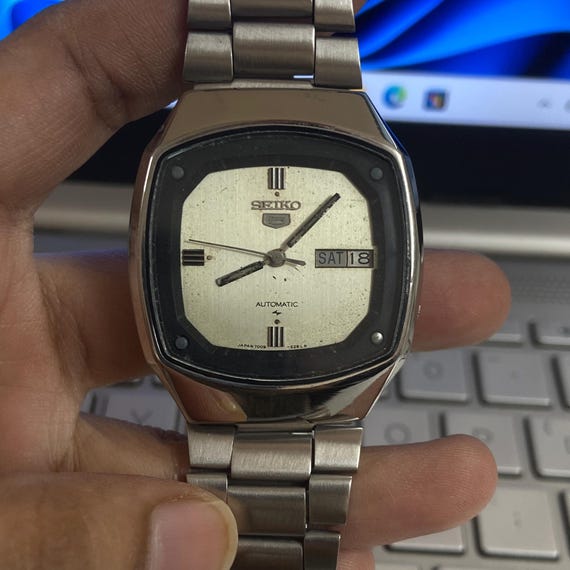 Vintage 1991 Seiko 5 Automatic 7009-5190 Day-date Japanese Men's