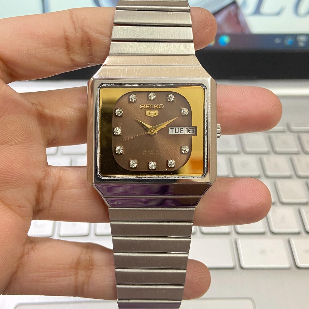 Vintage 1992 Seiko 5 Automatic 6349-503B Day-date Japanese Men's