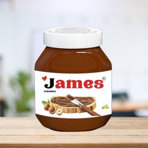 Personalized Nutella name label Printable digital file Custom name label Birthday Anniversary Christmas Unique friend  gifts