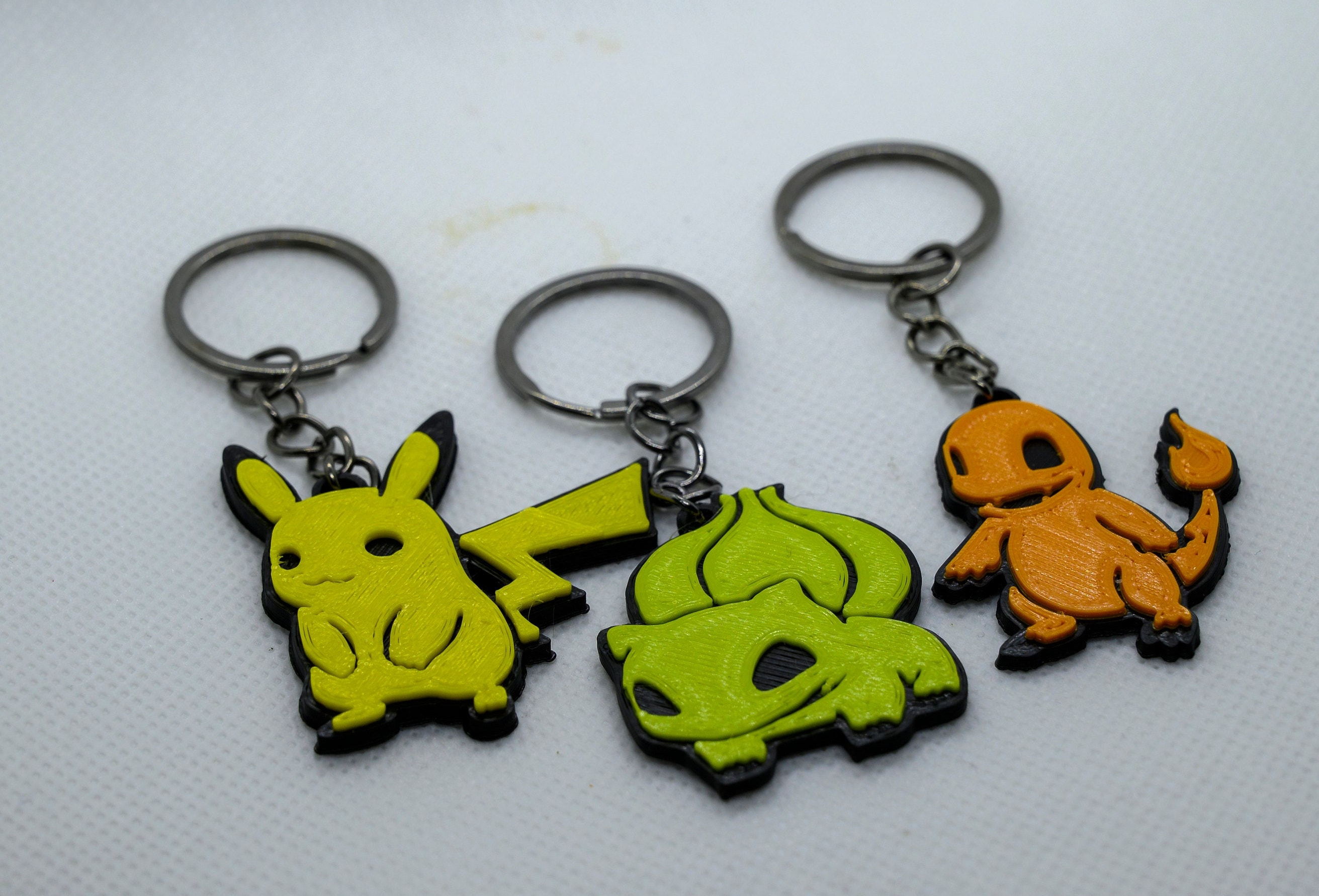 Pokemon. Pokémon Keychains. PIKACHU, CHARMANDER, BULBASAUR. Etsy