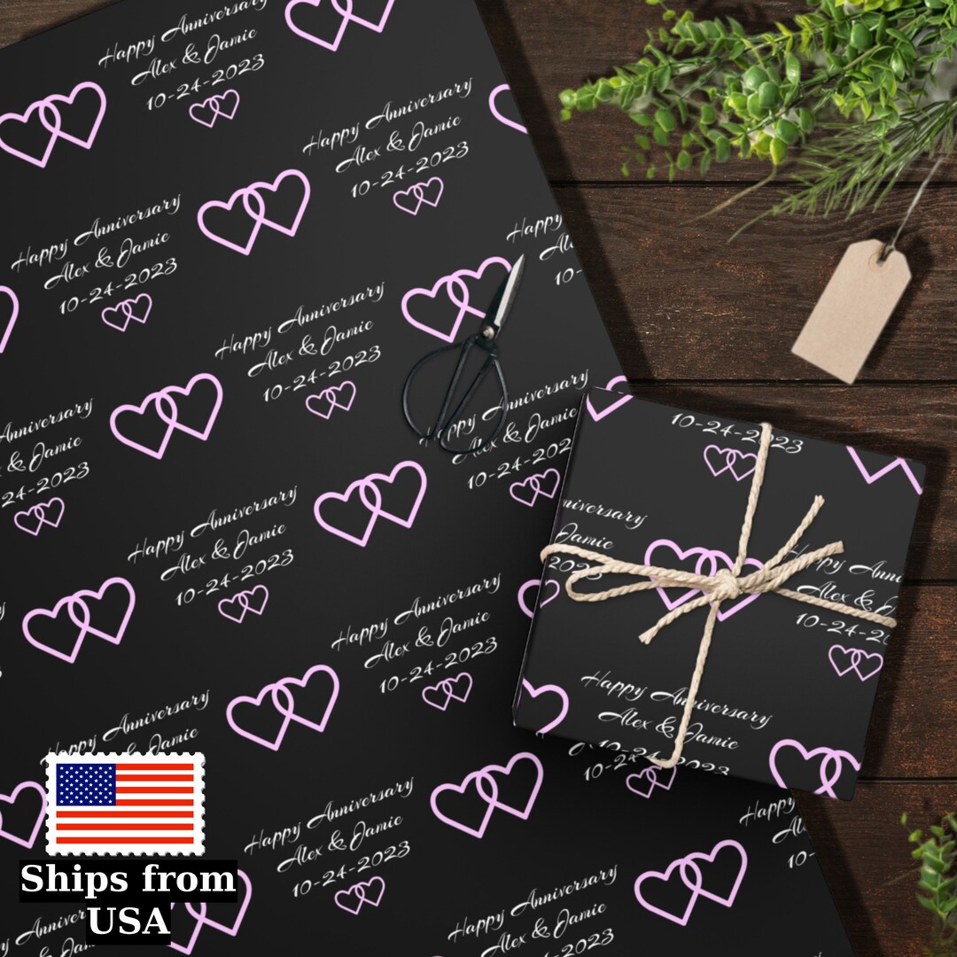 Personalized Anniversary Gift Wrap, Anniversary Wrapping Paper