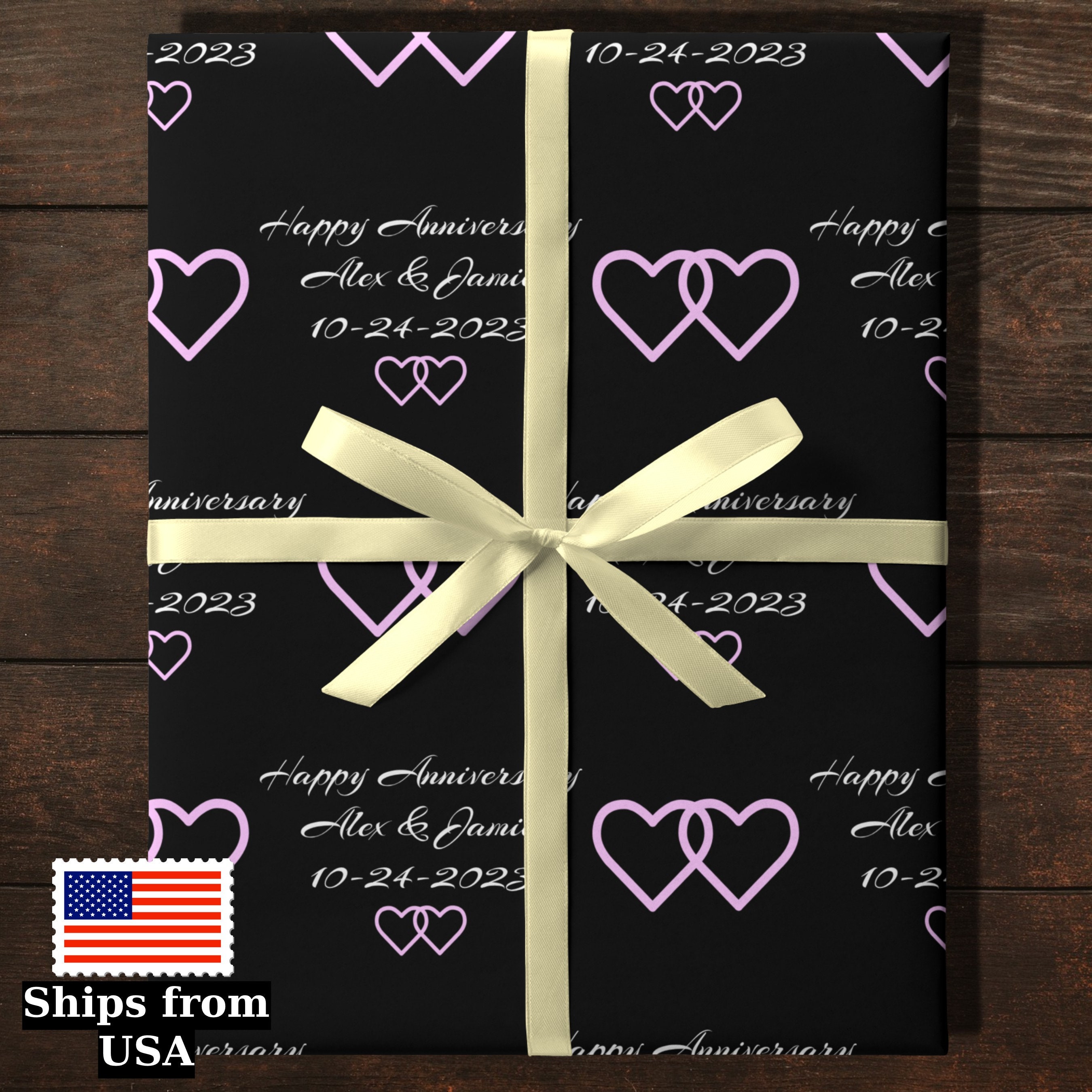 Personalized Anniversary Gift Wrap, Anniversary Wrapping Paper ...