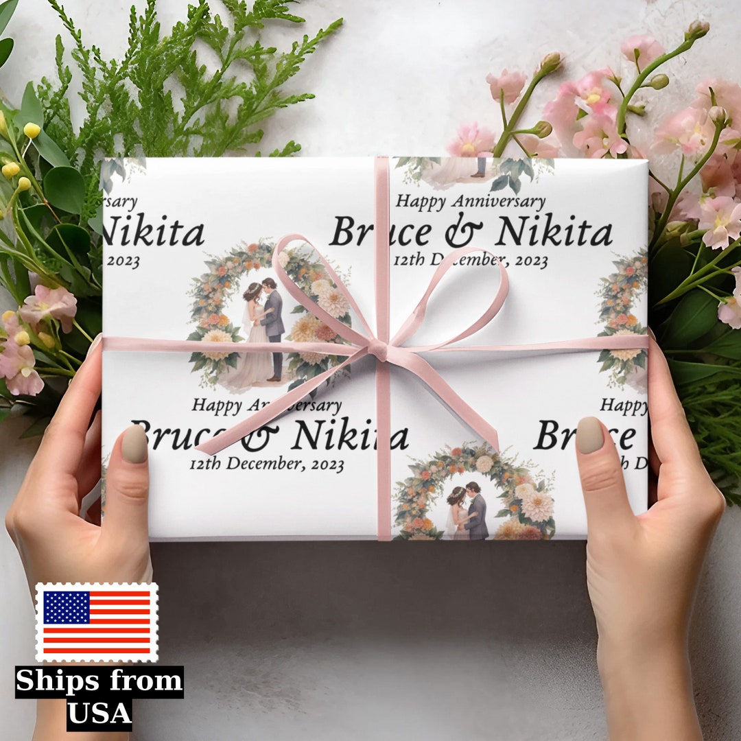 Personalized Anniversary Gift Wrap Anniversary Wrapping Etsy