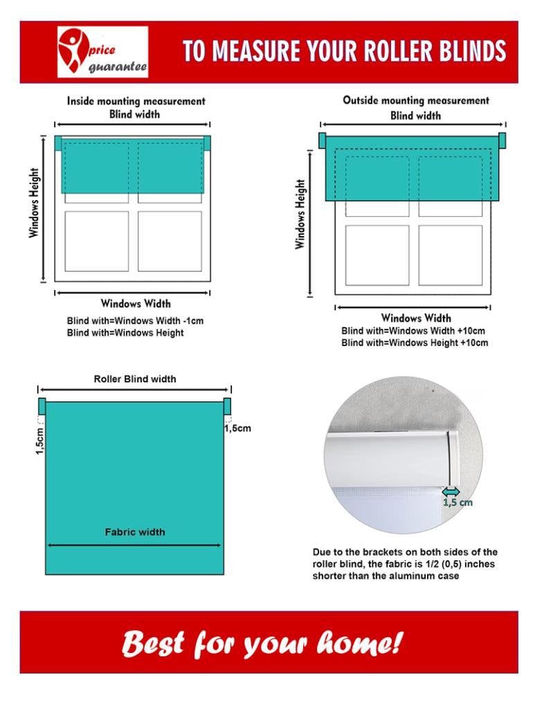 Solid Color Fabric Roller Blind: Light Filtering Curtain, Color Options ...