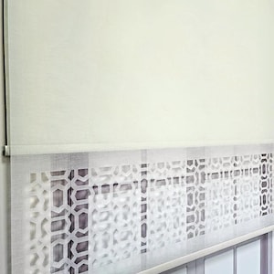 Laser Cut Tulle Roller Blind: Double Mechanism, Light Filtering