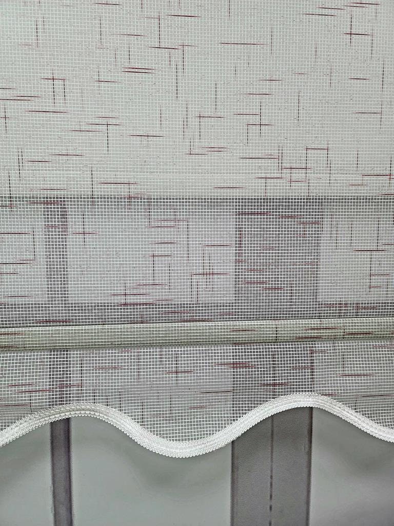 Color Patterned Fabric Double Mechanism Tulle and Roller Blinds Curtain, Color