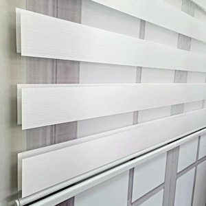 Straight Solid Color Fabric Zebra Roller Blinds Curtain For All Room, Color Options, Light filtering - See Personalization
