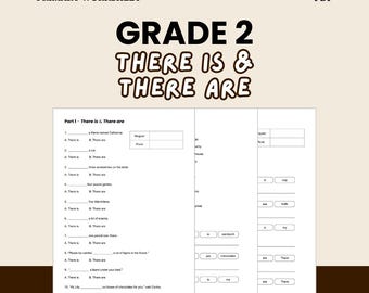 English Grade 2 There Is/There Are Grammar Worksheets Printable Digital Download