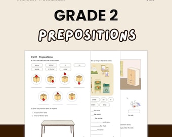 English Grammar Worksheets: Propositions Digital Download