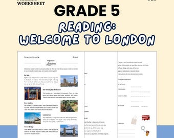 CEFR B1 English Reading Worksheets, Topic: Welcome to London (Digital Download)