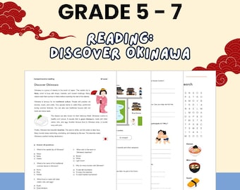 English Reading Worksheets, Topic: Discover Okinawa (Digital Download)