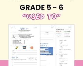 English Grade 5 "Used To" Worksheets Printable Digital Download