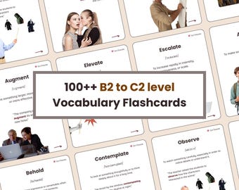 100+ Advance English Vocabulary Flashcards Digital Download