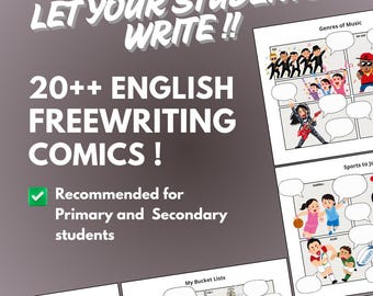 English Writing Worksheets: Freewriting Comic Printable (Digital Printable)