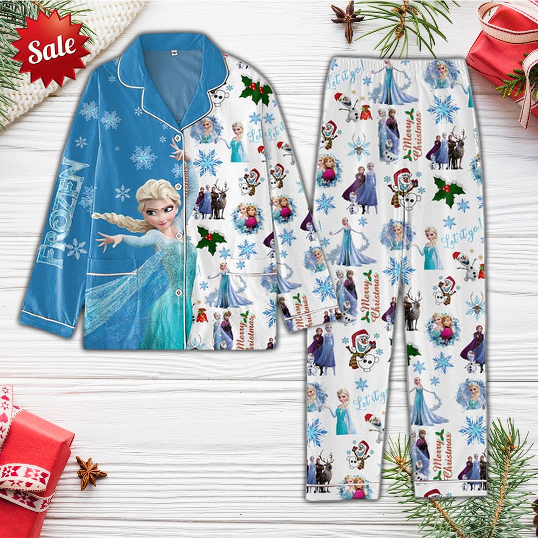 Christmas Frozen Elsa Pajamas Elsa Anna Pajamas Set Olaf Etsy