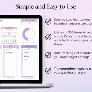 Editable packing checklist template, travel packing list, holiday packing list, trip checklist, travel essentials list, travel checklist image 3