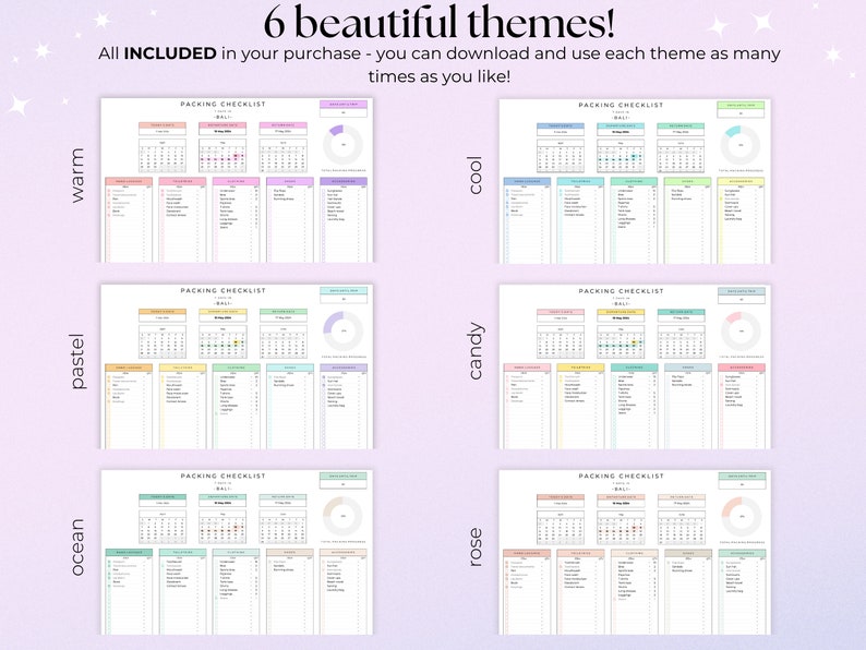 Editable packing checklist template, travel packing list, holiday packing list, trip checklist, travel essentials list, travel checklist image 2