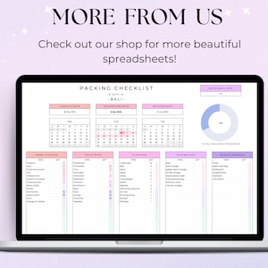 May include: A laptop screen displaying a packing checklist for a trip to Bali. The checklist includes sections for hand luggage, toiletries, clothing, technology, and miscellaneous items. The checklist also includes a calendar with the dates of the trip highlighted.