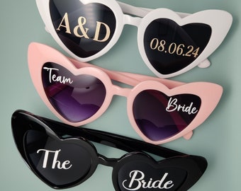 Lunettes coeur personnalisées EVJF, Mariage, anniversaire