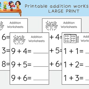 Addition Worksheets Large Print Printable Addition Worksheets Single Addition Worksheets Large Print Printable Addition Worksheets Single