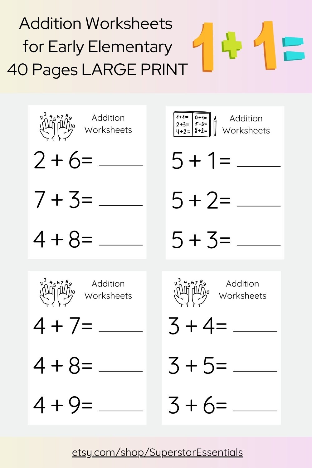 Addition Worksheets Printable Addition Worksheets Single Digit Addition ...