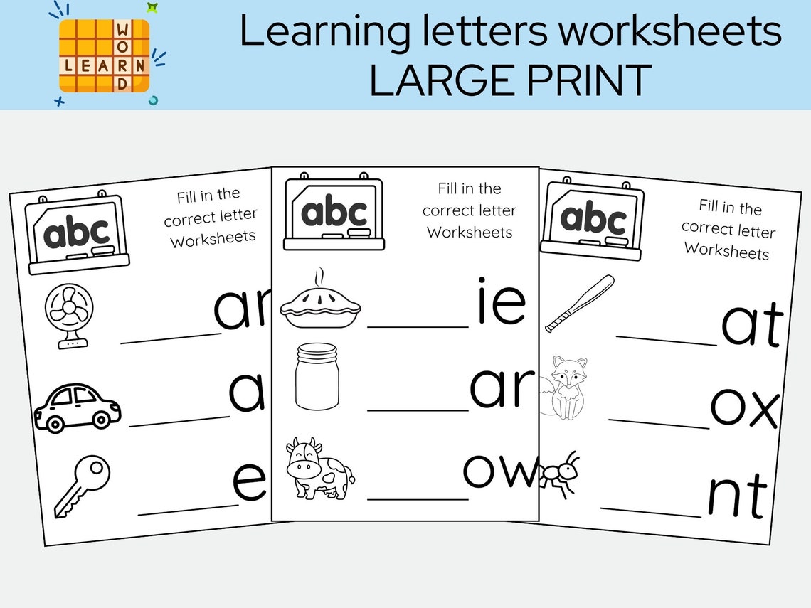 Spelling Worksheets for Early Elementary Learning Letters Printables ...