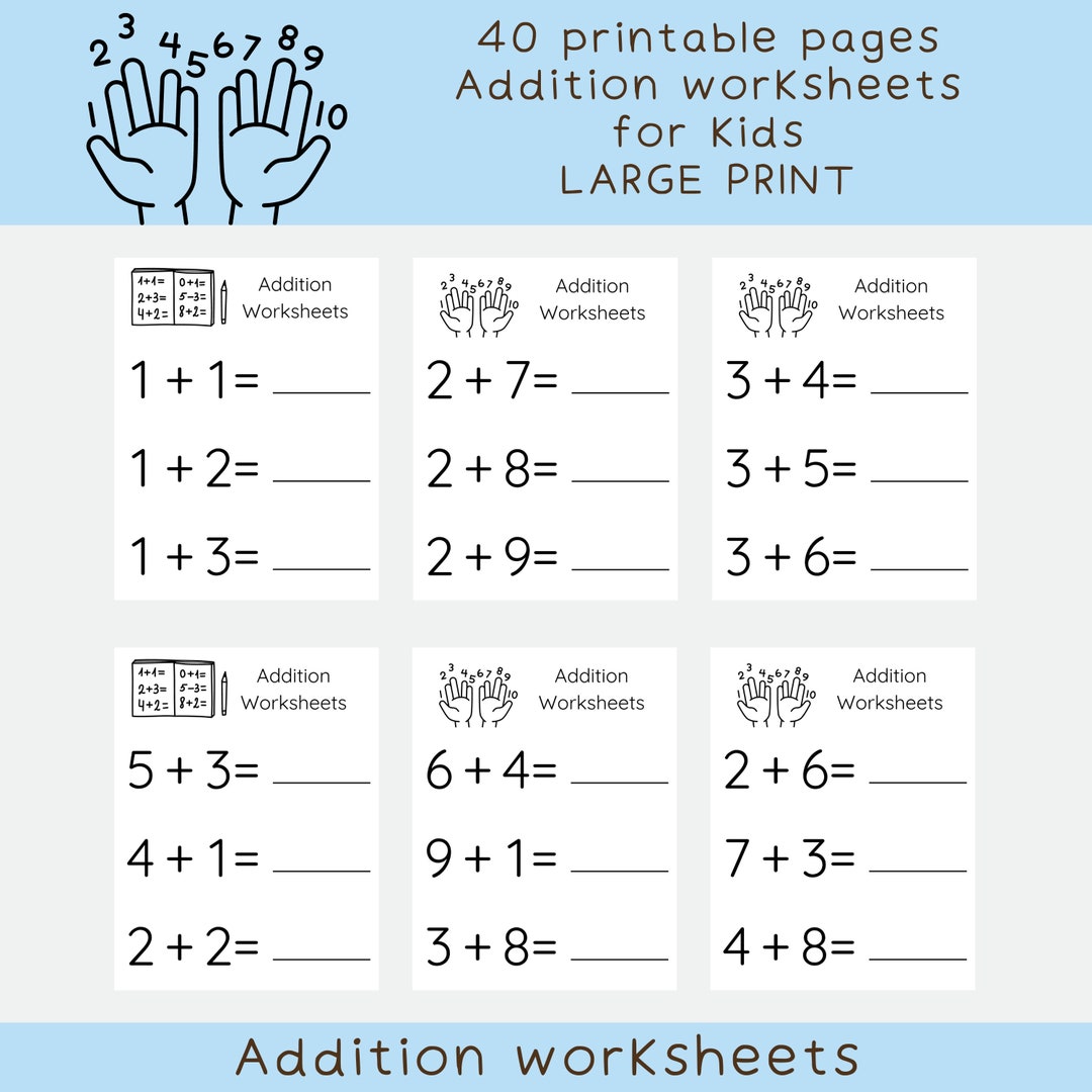 Addition Worksheets Printable Addition Worksheets Single Digit Addition ...