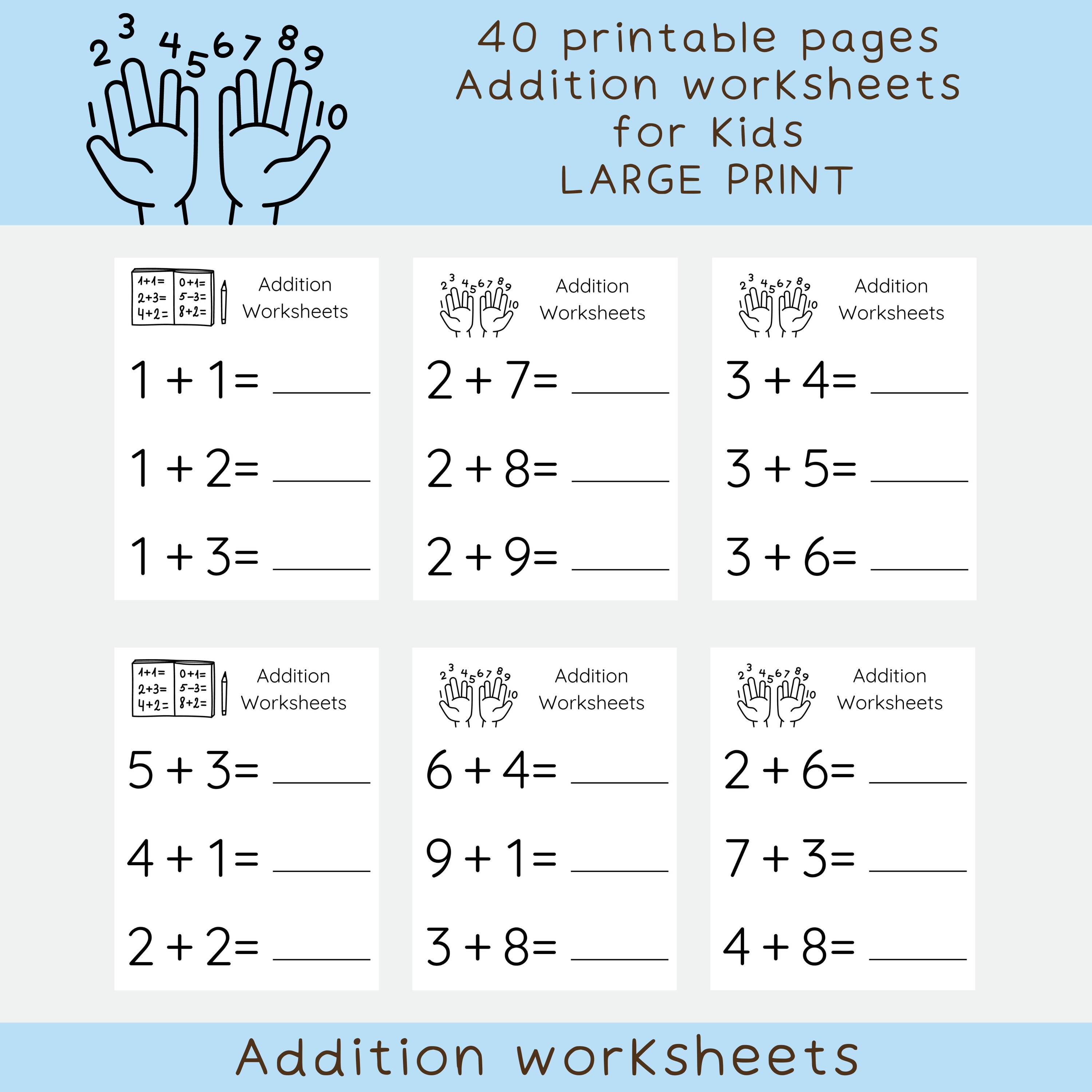 Addition Worksheets Printable Addition Worksheets Single Digit Addition ...