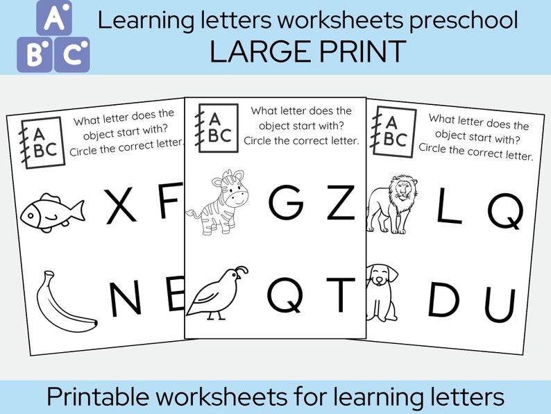 Learning Letters Worksheets Preschoolers Alphabet Worksheets for ...