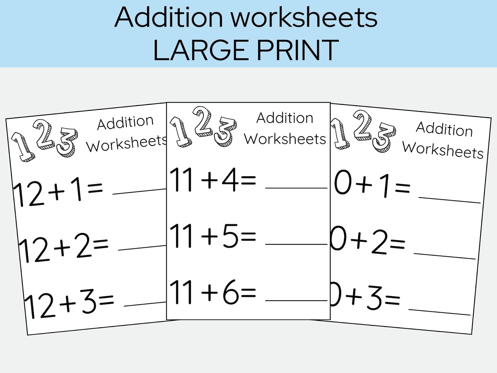 Printable Addition Worksheets Two Digit Addition Fill in the Blank ...