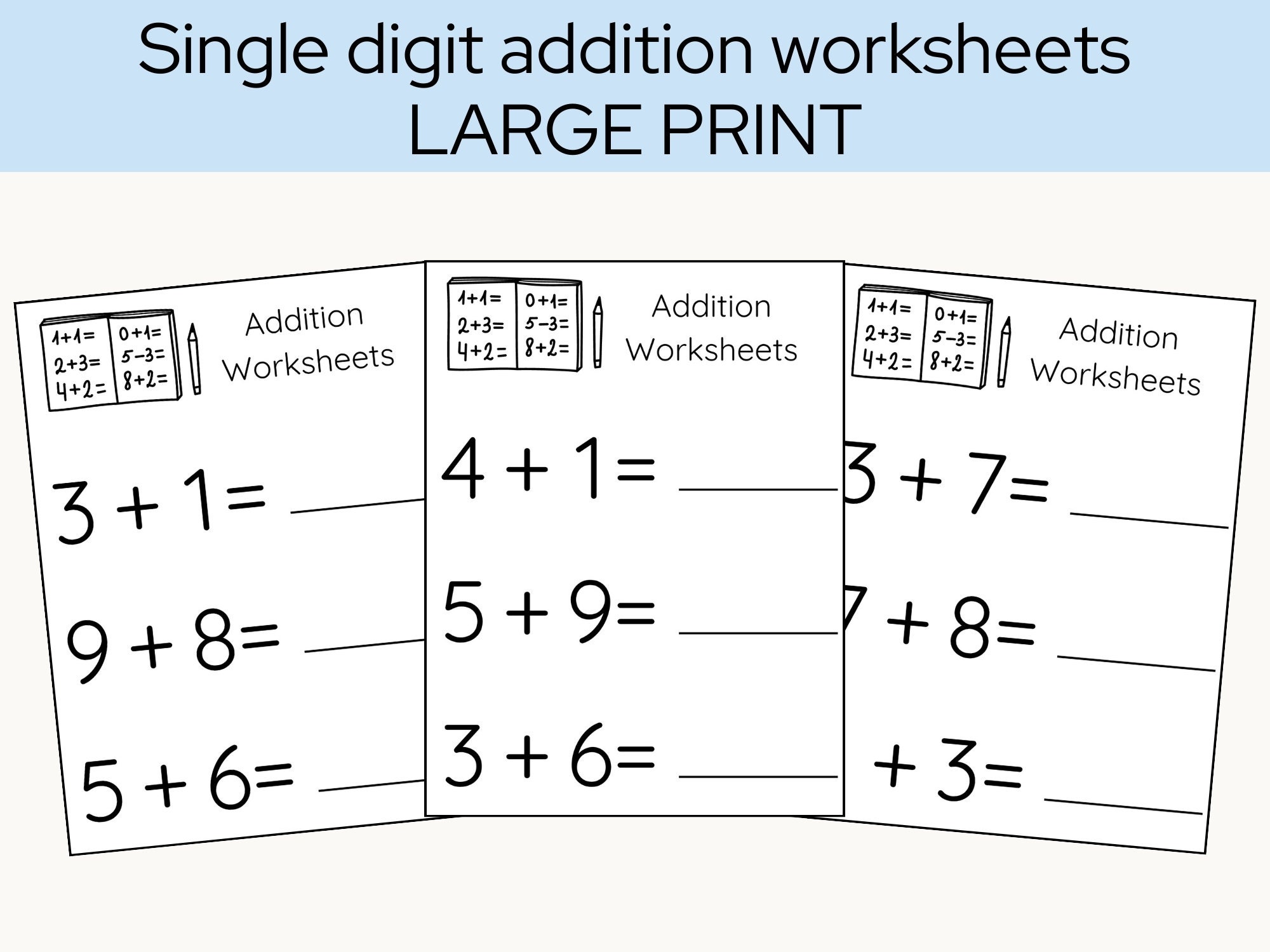 Addition Worksheets Printable Addition Worksheets Single Digit Addition ...