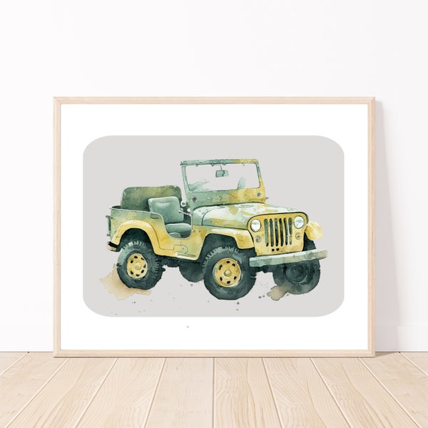 Jeep nursery art for baby room adventure themed nursery wall decor unique baby room wall art print Jeep adventure nursery print kids room