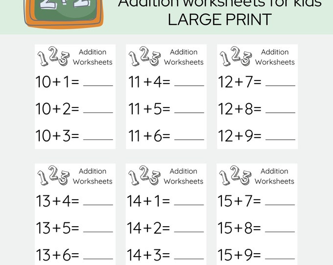 Basic Addition Items Printable Addition Worksheets Basic Addition Worksheets Simple Addition ...