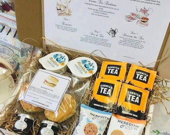 Cornish Cream Tea Hamper for Two. Afternoon Tea Cream Tea by post