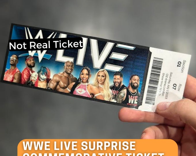 Custom WWE Live 2024 Commemorative Ticket Laminated Ticket, Event