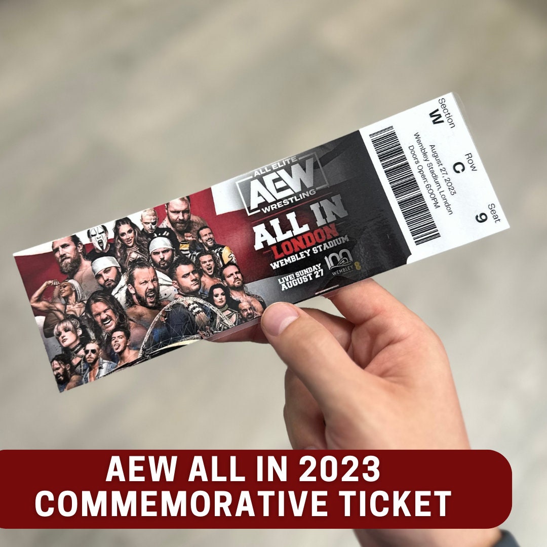 Custom AEW All in Wembley Commemorative Ticket Laminated Fake Etsy