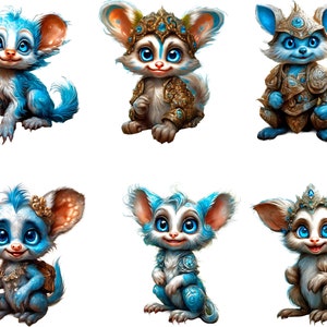 Schattige fantastische dieren clipart png bundel, clip art, clipart png, clipart bundel, clipart afbeeldingsbestand, digitale download, tshirt ontwerpen, png