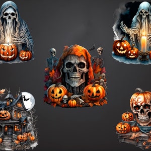 Halloween Clipart Bundle, Halloween Clipart, Halloween Clipart Watercolor, Halloween Clipart png, Digital Download, Halloween Pumpkin, png