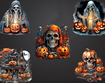 Halloween Clipart Bundle, Halloween Clipart, Halloween Clipart Watercolor, Halloween Clipart png, Digital Download, Halloween Pumpkin, png