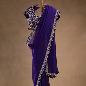 FASHION BAZAR Damen Saree Japan Satin - Digitaldruck 6,30m Party Wear 14305