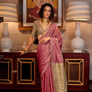 Sand color Elegant Tussar Silk Handloom Weaving Saree, Eco-Friendly Handmade Silk Saree, Traditional Indian Saree, Wedding & Party Wear Sari