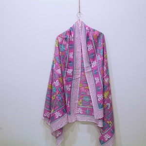 Printed Cotton Beach Sarong For women Cover ups swimwear Pareo Boho Pink Color Cotton Sarong Printed Sarong