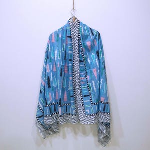 Blue Printed Sarong, Cotton HandBlock Print Sarong, Beach Wrap Cotton Sarong, Cotton Sarong, Decorative Dupatta Indian Beach Sarong Pareo