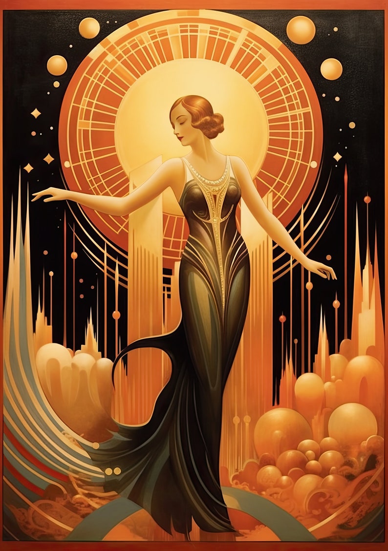 Art Deco Canvas, Art Deco Wall Art, Art Prints, Different Sizes, Gift
