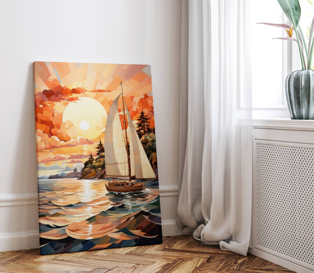 Picture Sailing Ship Canvas Sailboat Canvas Art Print Etsy