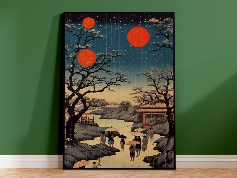 Japanese Poster Japanese Art Print With or Without Frame Etsy