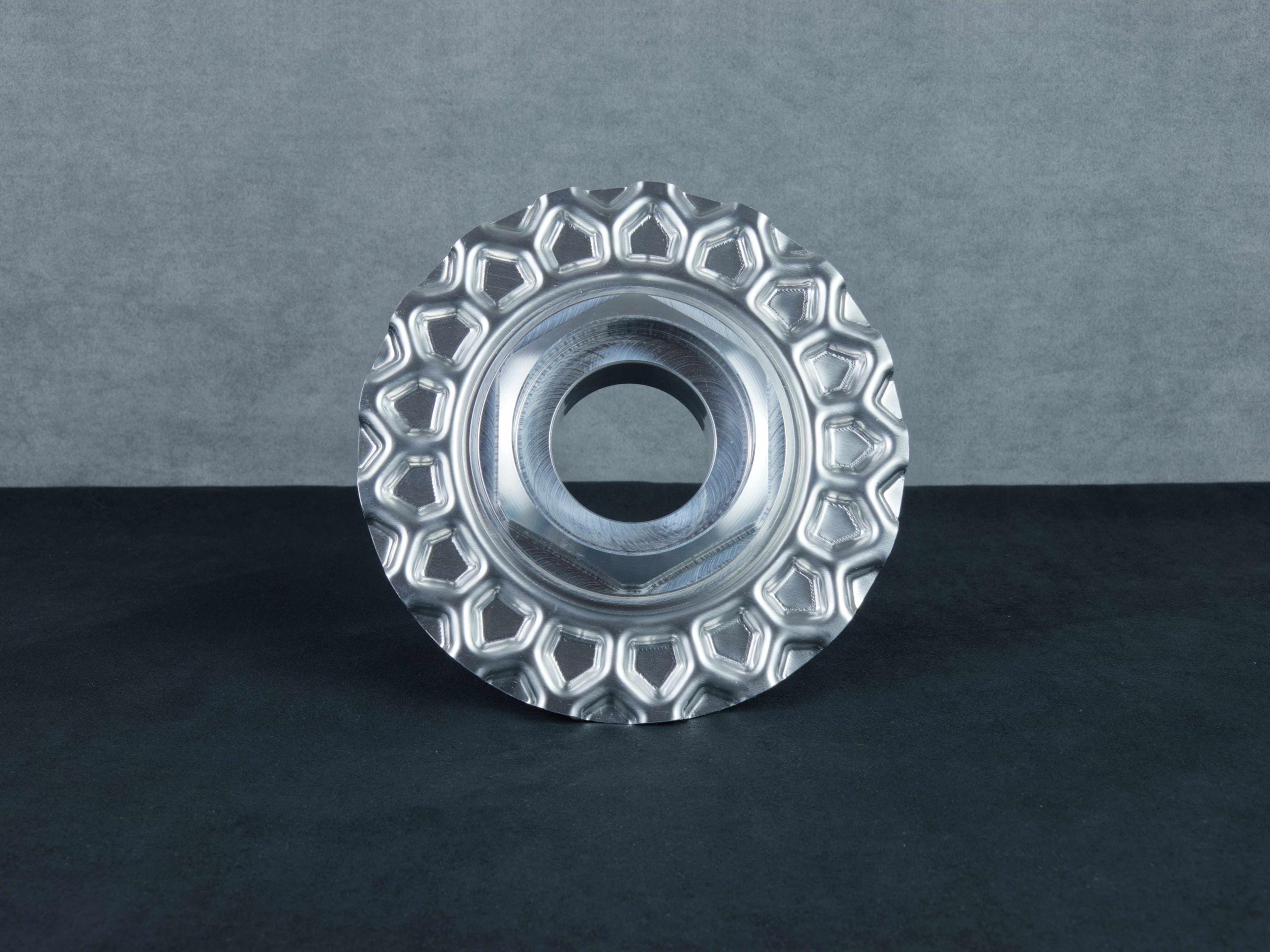 BBS RCホイールセンターキャップ - アルミ製六角形＋ワッフルRS 