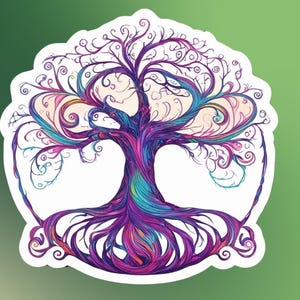 Boom van het Leven Sticker Boom van het Leven Sticker Kleurrijke Spirituele Sticker voor Yoga Meditatie Laptop Smartphone Agenda Glanzend