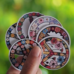 Vredesstickerset Hippie Flower Power Stickermix Boho Retro Decoratie Vredesteken Sticker Bullet Journal Laptop Sticker Festival Accessoires