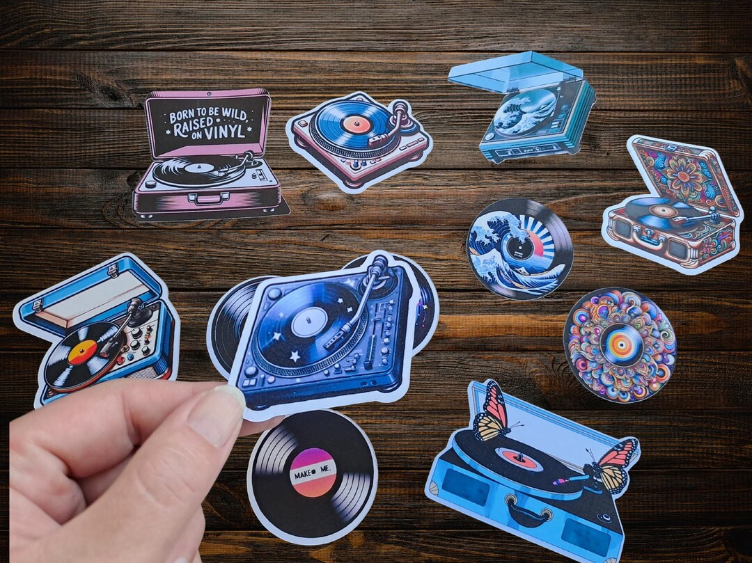 Retro Stickers, Record Player Stickers, Vinyl Stickers, Record Stickers ...